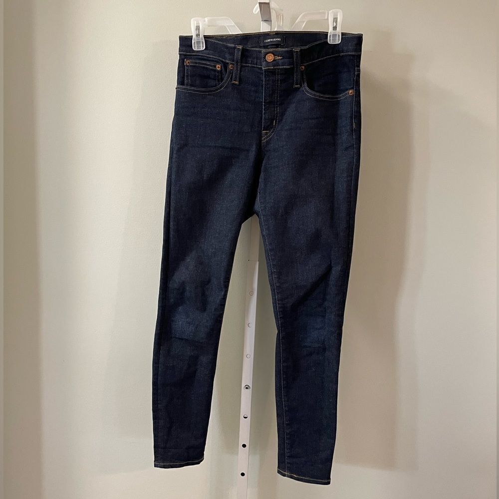 J. Crew Dark Wash 9” High-Rise Toothpick Skinny Jeans